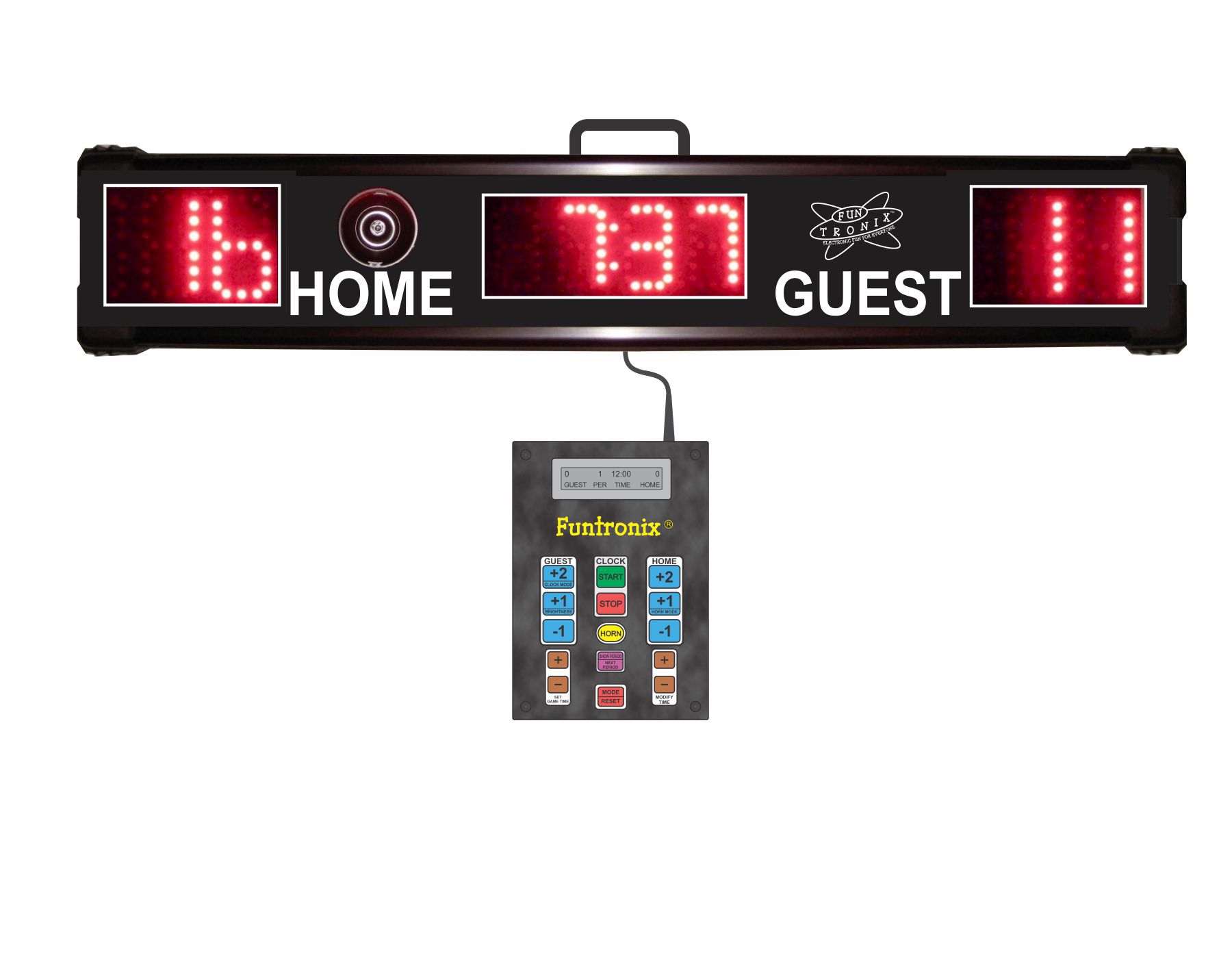 Portable Scoreboard front view with keypad