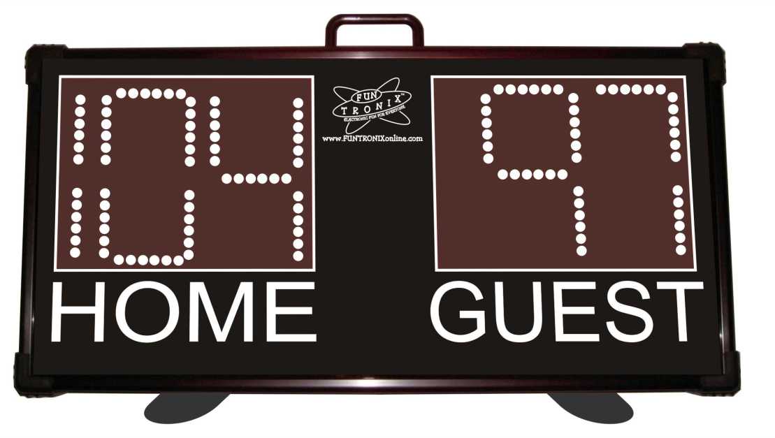 Scoreboard showing 104 to 97