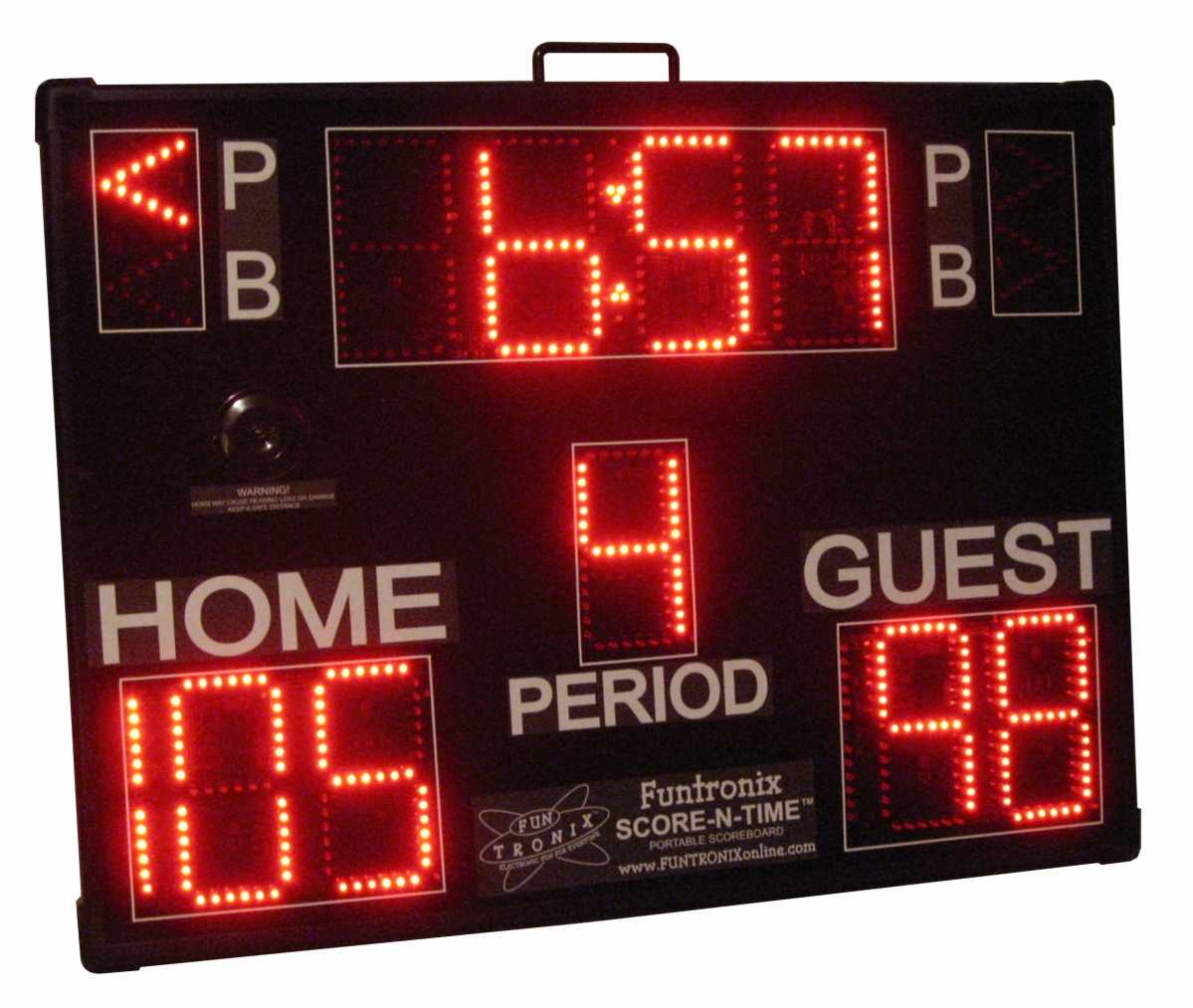 Basketball scoreboard showing current game score