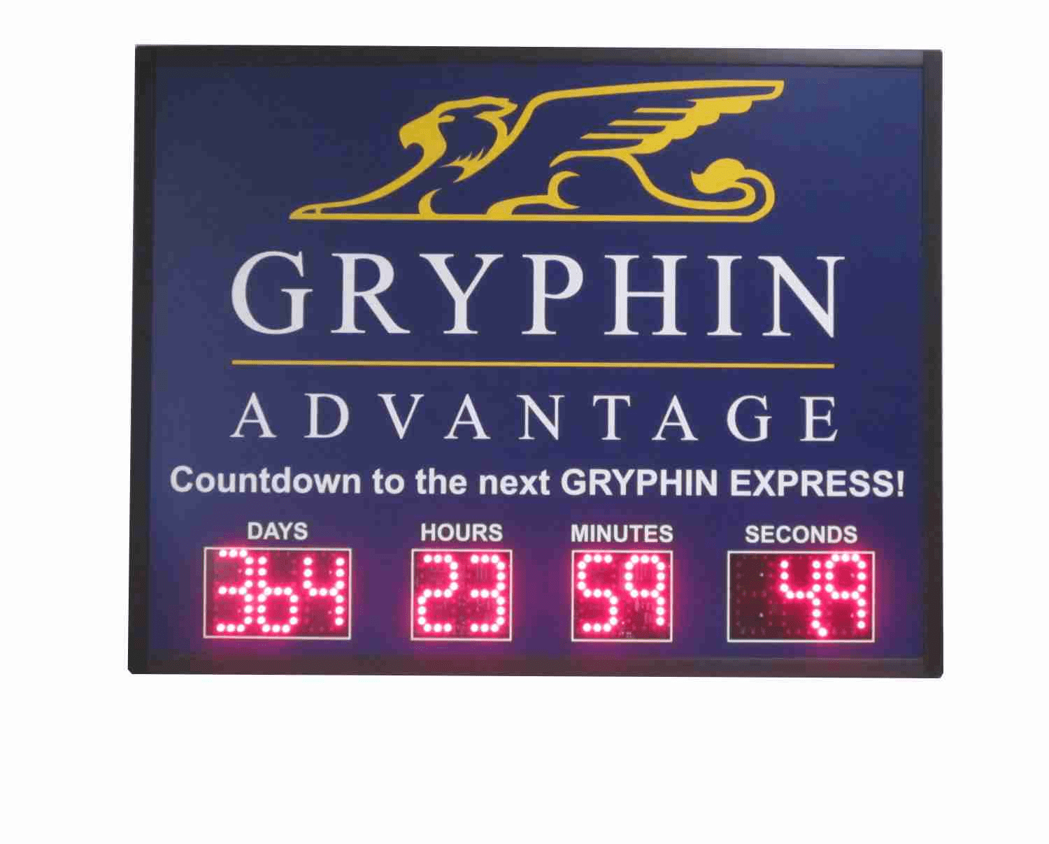 Gryphin Advantage event countdown board