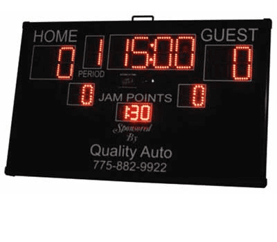 Sports scoreboard with digital display