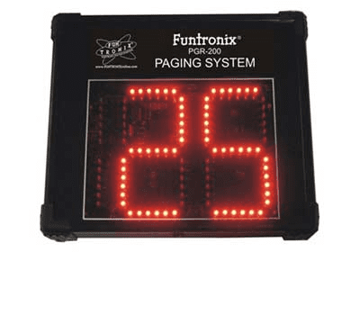 Paging system display showing number 25
