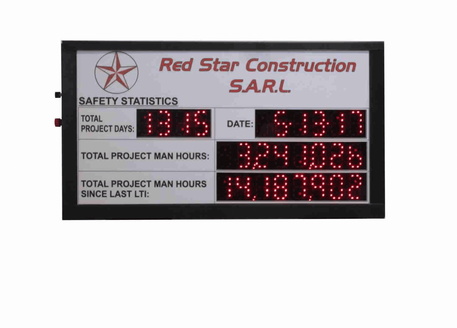 Construction site safety information board