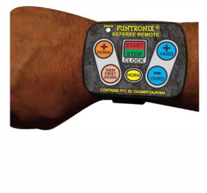 Referee gadget with buttons on arm